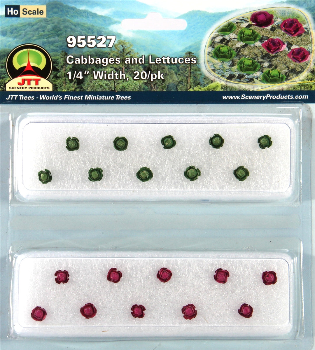 JTT Scenery Products 95527 HO 1/4'' Cabbages & Lettuces (Pack of 20)