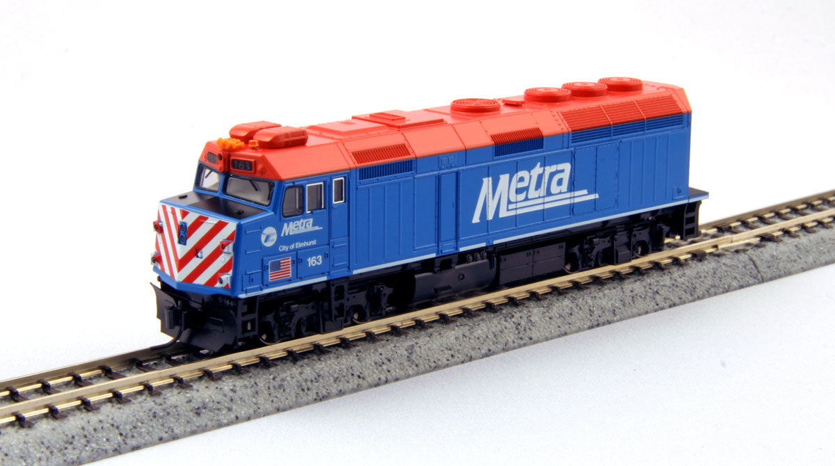 Kato 176-9103 N Chicago Metra F40PH Diesel Locomotive #163 – Trainz