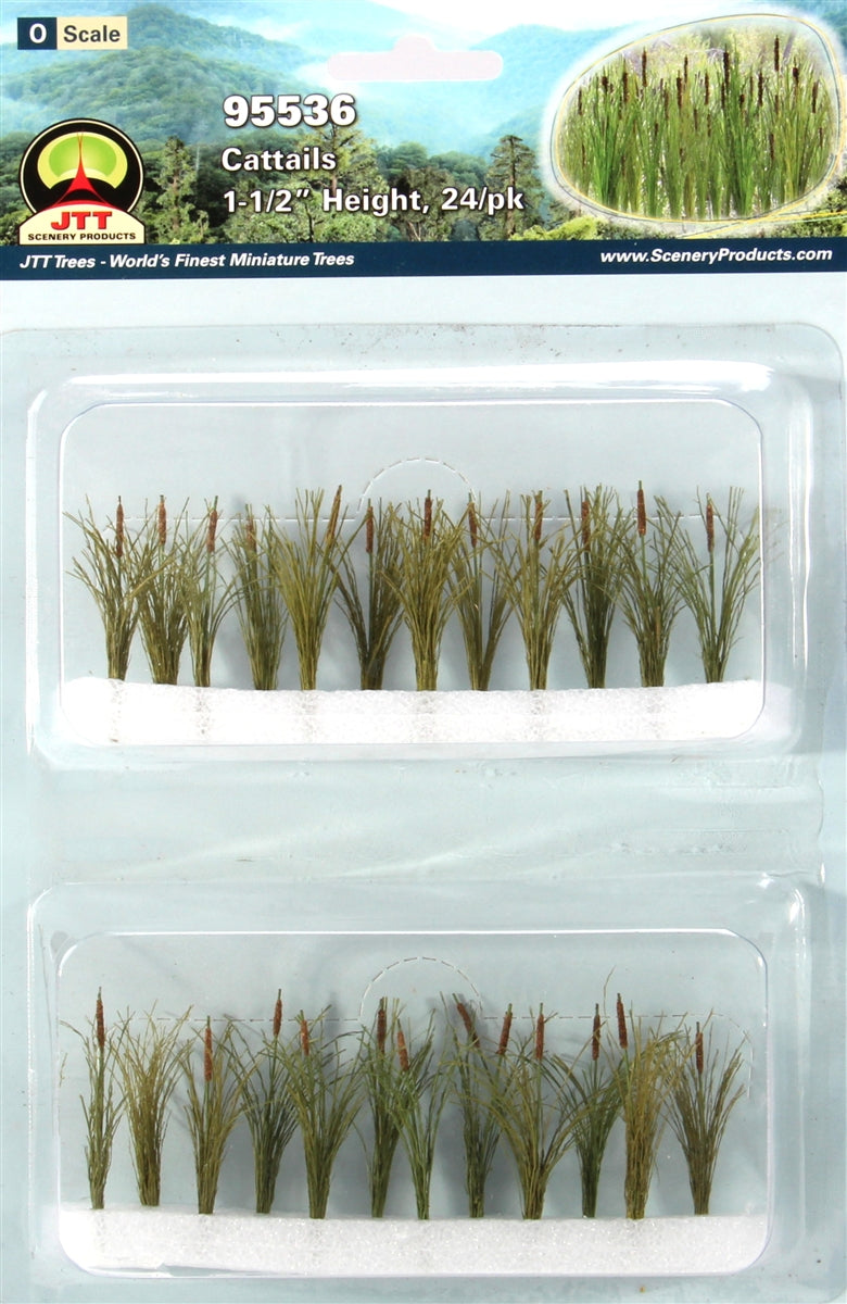 JTT Scenery Products 95536 O Scale Cattails 1-1/2'' Height 4 cm. (Pack of 24)