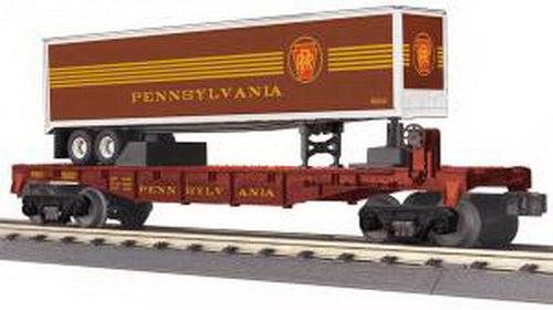 MTH 30-76493 O PRR Flatcar w/Trailer