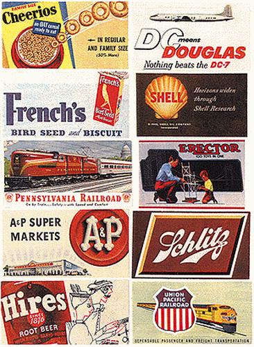 JL Innovative Design 227 N 1940/50s Consumer Signs (Set of 10)