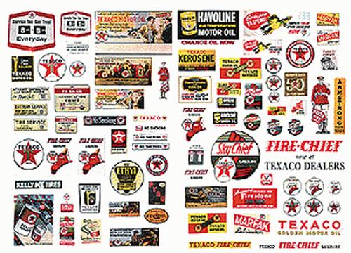 JL Innovative Design 484 HO 1930-1950 Texaco Vintage Signs/Posters (Set of 81)