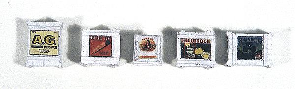 JL Innovative Design 716 HO White Custom Deluxe Crates W/Weathering (Pack of 5)