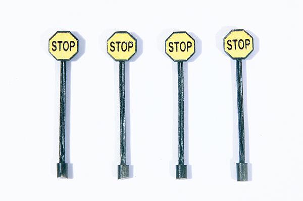 JL Innovative Design 852 HO Vintage Stop Sign - Yellow Pre-1958 (Pack of 4)