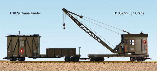 USA Trains 1869 G Great Northern 25-Ton Crane Metal Wheels – Trainz