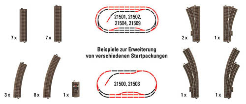 Trix 62900 HO C Track Large Extention Set