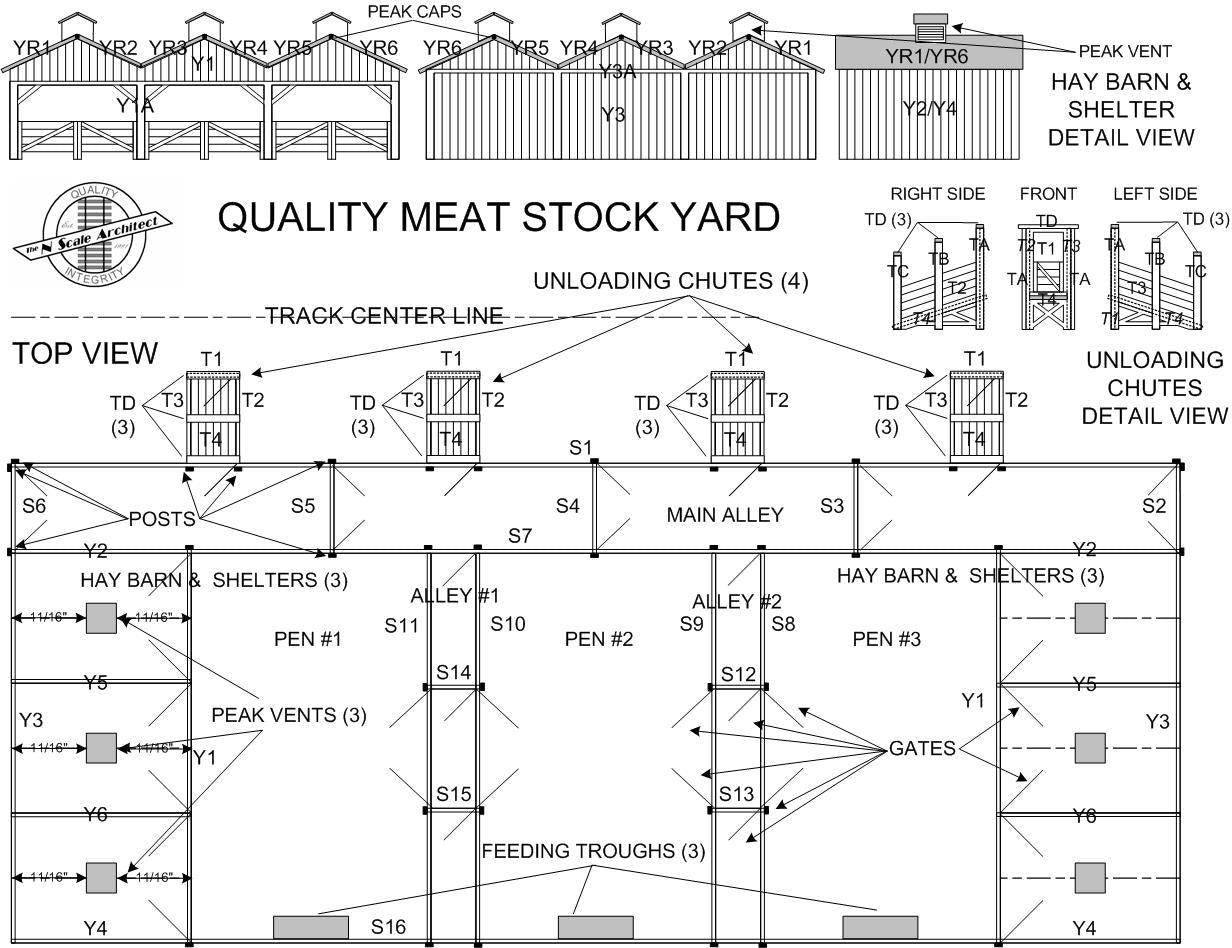 The N Scale Architect 10703 N Quality Meat Stock Yard LaserCut Micro Plywood Kit