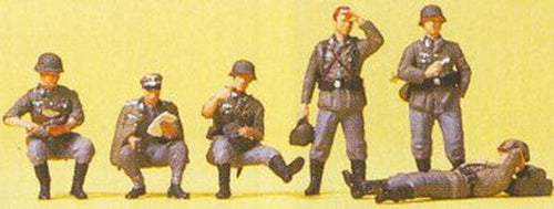 Preiser 16881 HO German Army WWII Combat Infantry Resting Figures (Set of 6)
