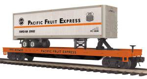 MTH 20-98938 O Pacific Fruit Express Flat Car w/ 40' Trailer #835408