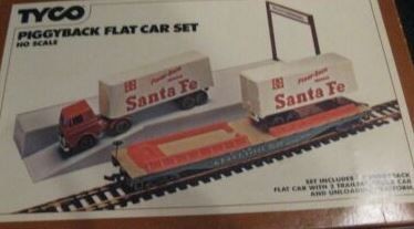 Tyco 348 HO ATSF Piggyback Flatcar Set