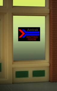 Miller Engineering 8900 HO/O Amtrak Waiting Room Animated Window Sign