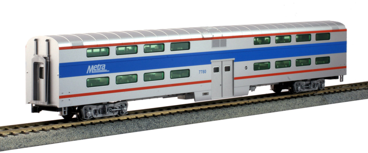 Kato 35-6038 HO Chicago Metra Pullman Bi-Level 4-Window Coach #7780