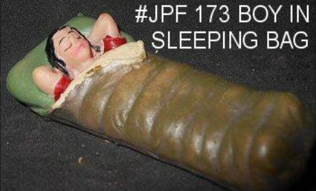 Just Plain Folk 173 G Scale Women in Sleeping Bag