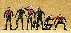 Preiser 10249 HO Scale Scuba Divers Figures (Set of 6)