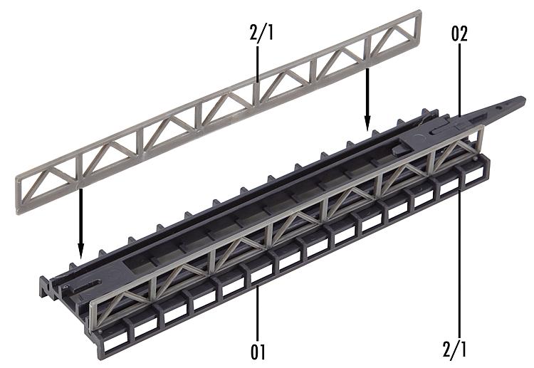 Faller 282901 4-3/8" Straight Steel Bridge Sections (4)