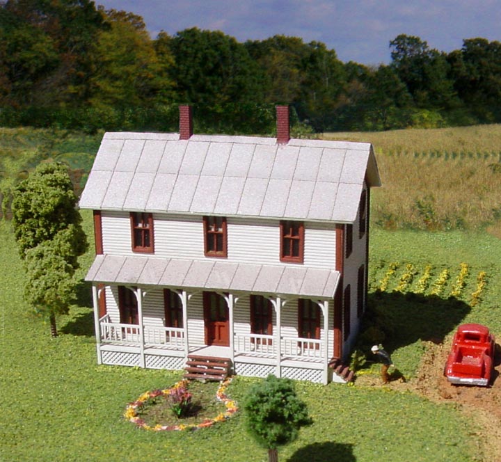 American Model Builders 640 Laser Kit Two-Story Farmhouse With Porch N Scale Kit