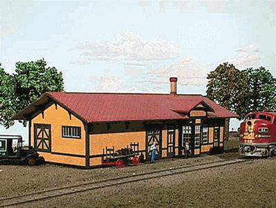 American Model Builders 607 N Santa Fe No. 3 Depot Laser Art Wood Cut Kit