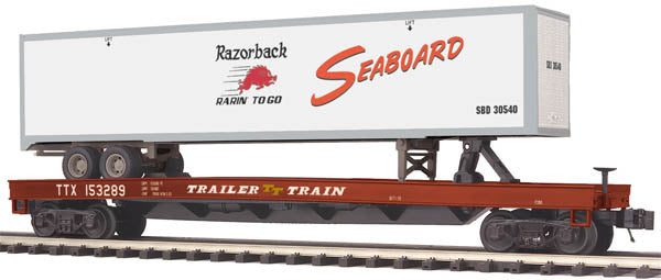MTH 2098930 SBD FLAT CAR W/48' TRAILR