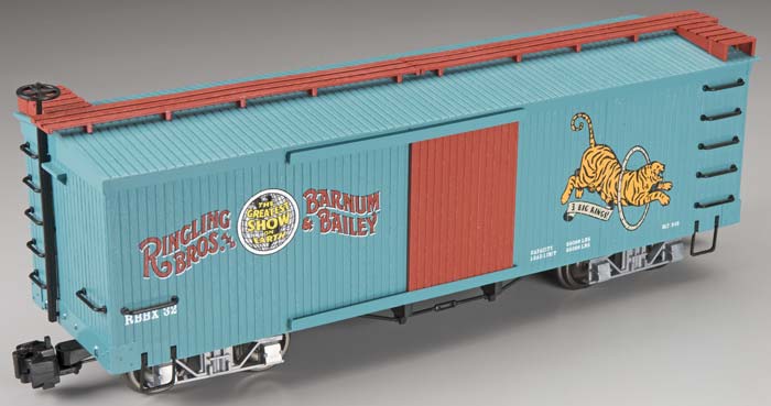 Bachmann 92715 G Scale Ringling Bros. Tiger Boxcar #32 w/Metal Wheels
