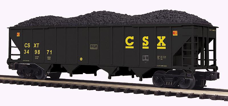 MTH 20-97775 O Scale CSX 4-Bay Hopper Car w/ Coal Load – Trainz