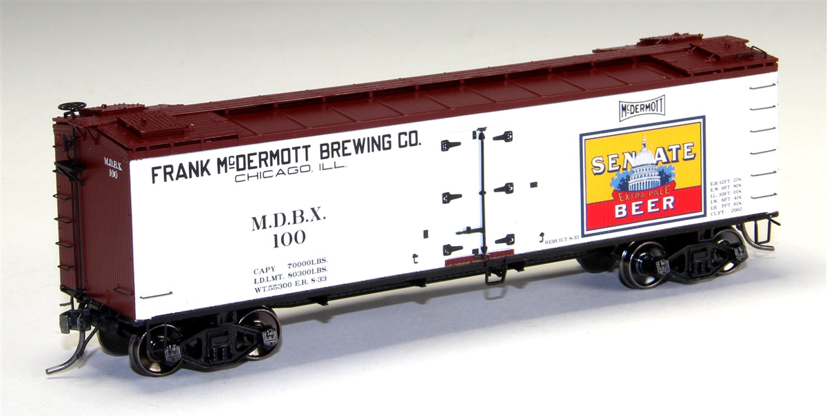 MTH 80-94033 Senate Beer HO Scale R40-2 Woodside Reefer Car #100