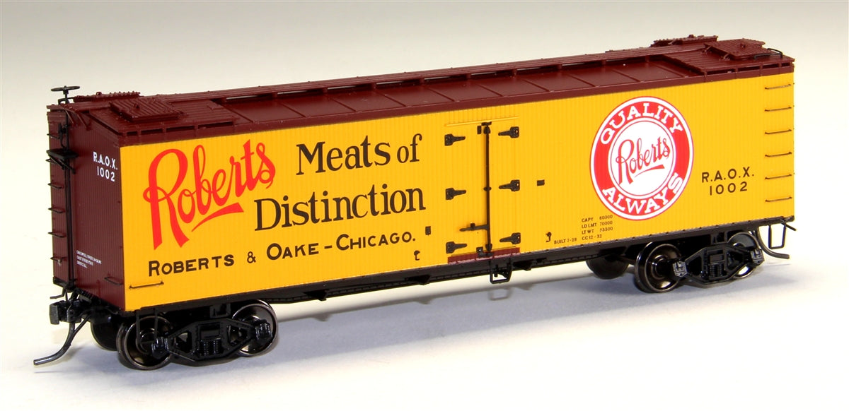 MTH 80-94051 HO R40-2 Roberts & Oake Meats Woodside Reefer Car