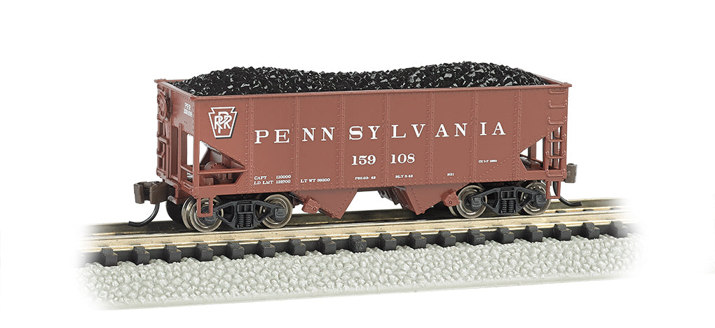 Bachmann 19551 N Pennsylvania 55-Ton 2-Bay Open Hopper w/Load #159108