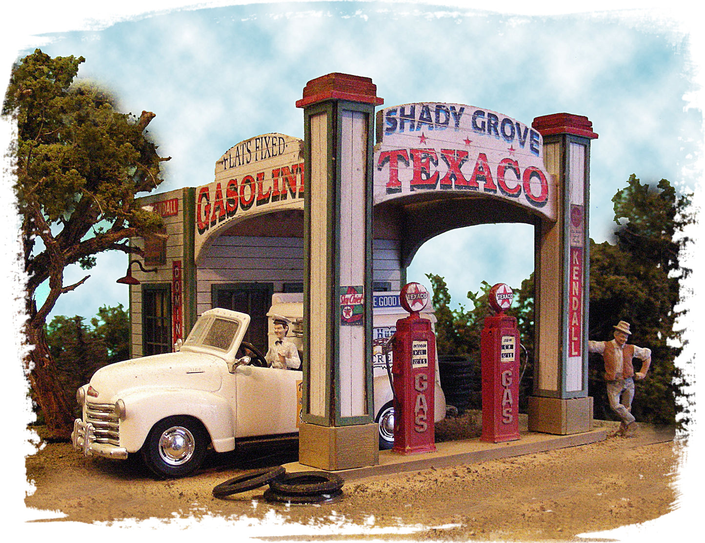 Bar Mills 0554 O Scale Gas Station at Shady Grove Building Kit