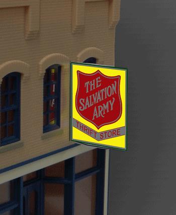 Miller Engineering 62981 HO/O Animated Neon Billboard Large Salvation Army Logo