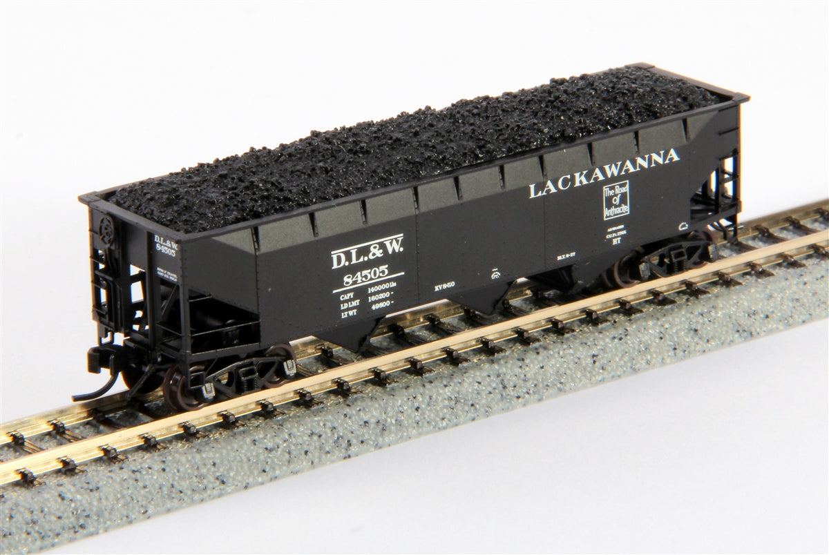 Bluford Shops 73361 N Scale Lackawanna 3-Bay Offset Side Hopper #84505