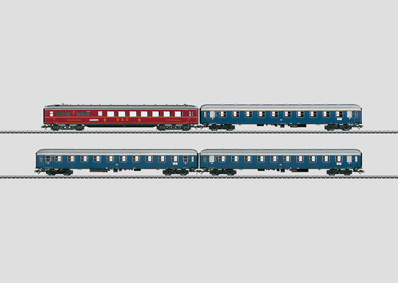 Marklin 43918 HO German Federal Railroad DB Merkur 4-Car Set – Trainz