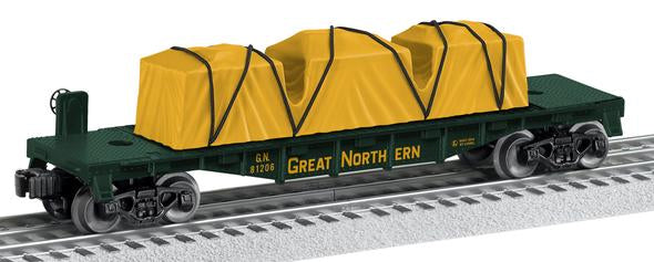 Lionel 6-81206 O Great Northern Flatcar with Tarped Freight Load - USA