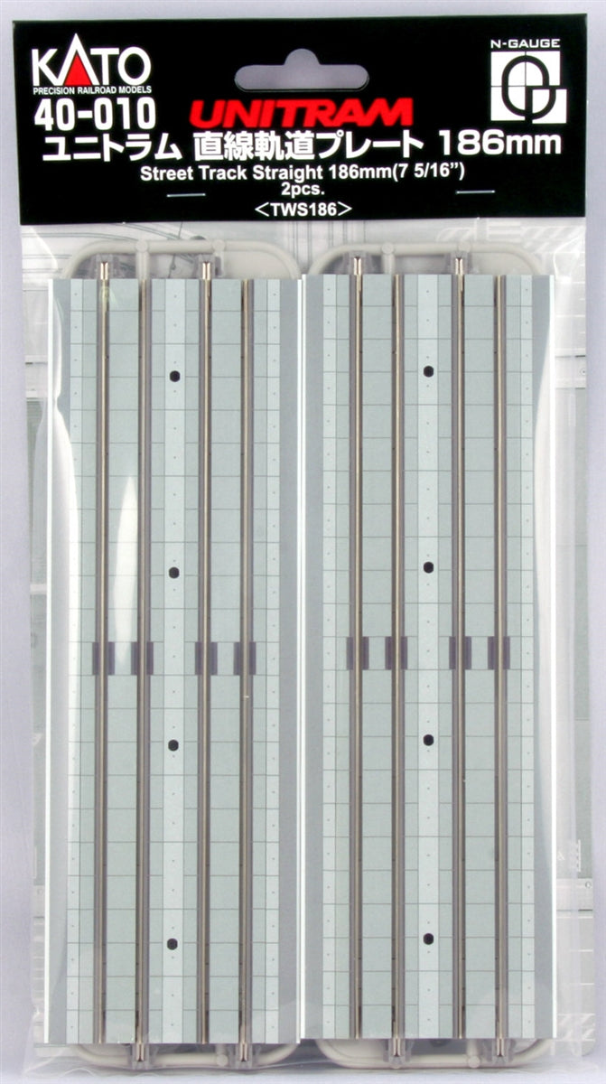 Kato 40-010 N Scale Unitram Street Track Straight 186mm (7 5/16'') (Pack of 2)