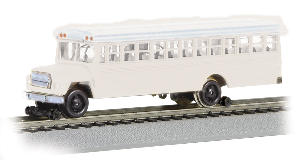 Bachmann 46215 HO White Bus with High Railers