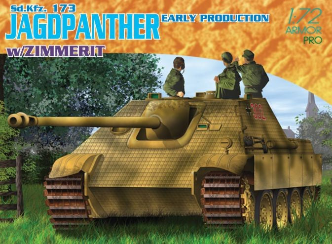 Dragon 7241 1:72 SdKfz 173 Jagdpanther Earlyw/Zimmerit Military Tank Model Kit