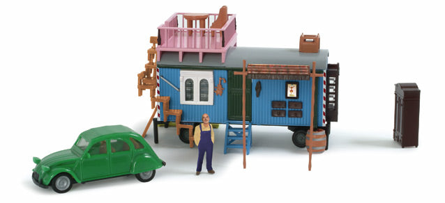 Herpa 152181 1:87 Ctrn 2 Crown Victoria w/Mbl Home Trailer