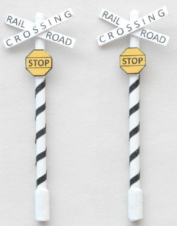 JL Innovative Design 858 HO Custom Tiger Striped Steam Era Crossbuck & Stop (2)