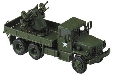 Herpa 741538 HO Minitanks: M35 Stake Body Truck & Quadruple Anti-Aircraft Guns
