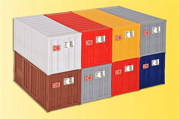 Kibri 10924 HO 20' Containers Set Plastic Model Kit (Pack of 8)