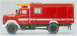 Preiser 1272 HO Magirus Mercur M125A Fire Truck Plastic Model Kit