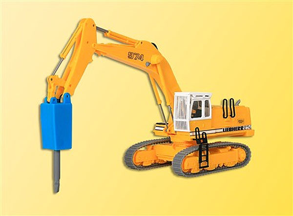 Kibri 11271 HO Liebherr 974 Excavator with Impact Hammer Plastic Model Kit