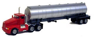 Model Power 24003 1:87 Short Haul Tractor w/Tank Unlettered Silver