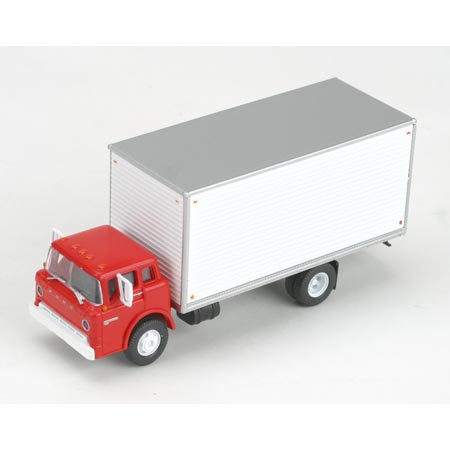 Athearn 02742 HO Scale Red Ford C-Series Single Axle Van Body Truck