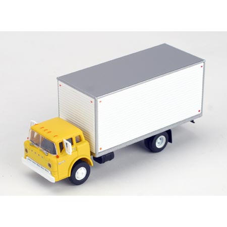 Athearn 02747 HO Yellow/White Ford C-Series With Van Body Ready to Roll