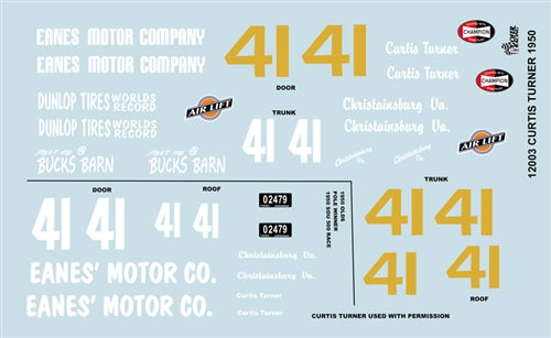 Gofer Racing 12003 1:24-1:25 1950 Olds Curtis Turner Graphics