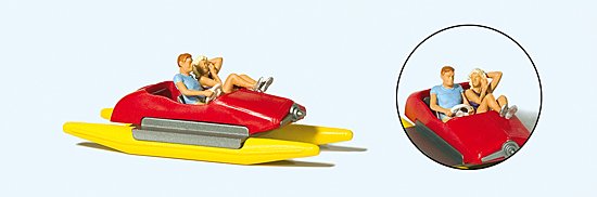 Preiser 10684 HO Couple in Pedal Boat Figures