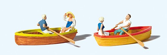 Preiser 10686 HO Rowboats with Couples Figures
