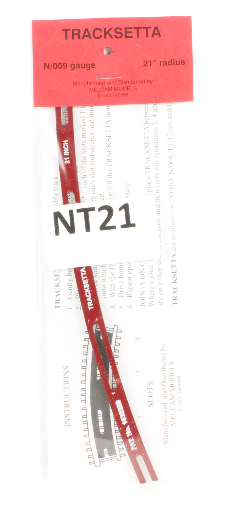 Peco NT-21 N Tracksetta Track Laying Template - 21" 53.3cm Radius Curve