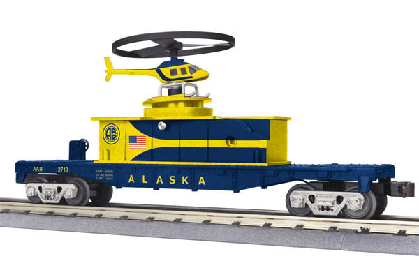 MTH 30-79390 O Alaska Flatcar w/Operating Helicopter
