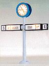 Brawa 5290 HO Illuminated Clock Platform with Train Direction Signs